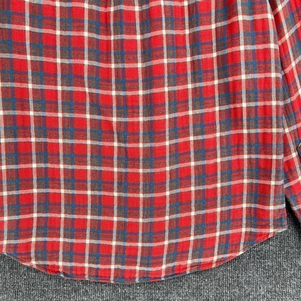 J Crew Mens Slim Double Weave Button Up Shirt Medium Plaid Gauze Long Sleeve